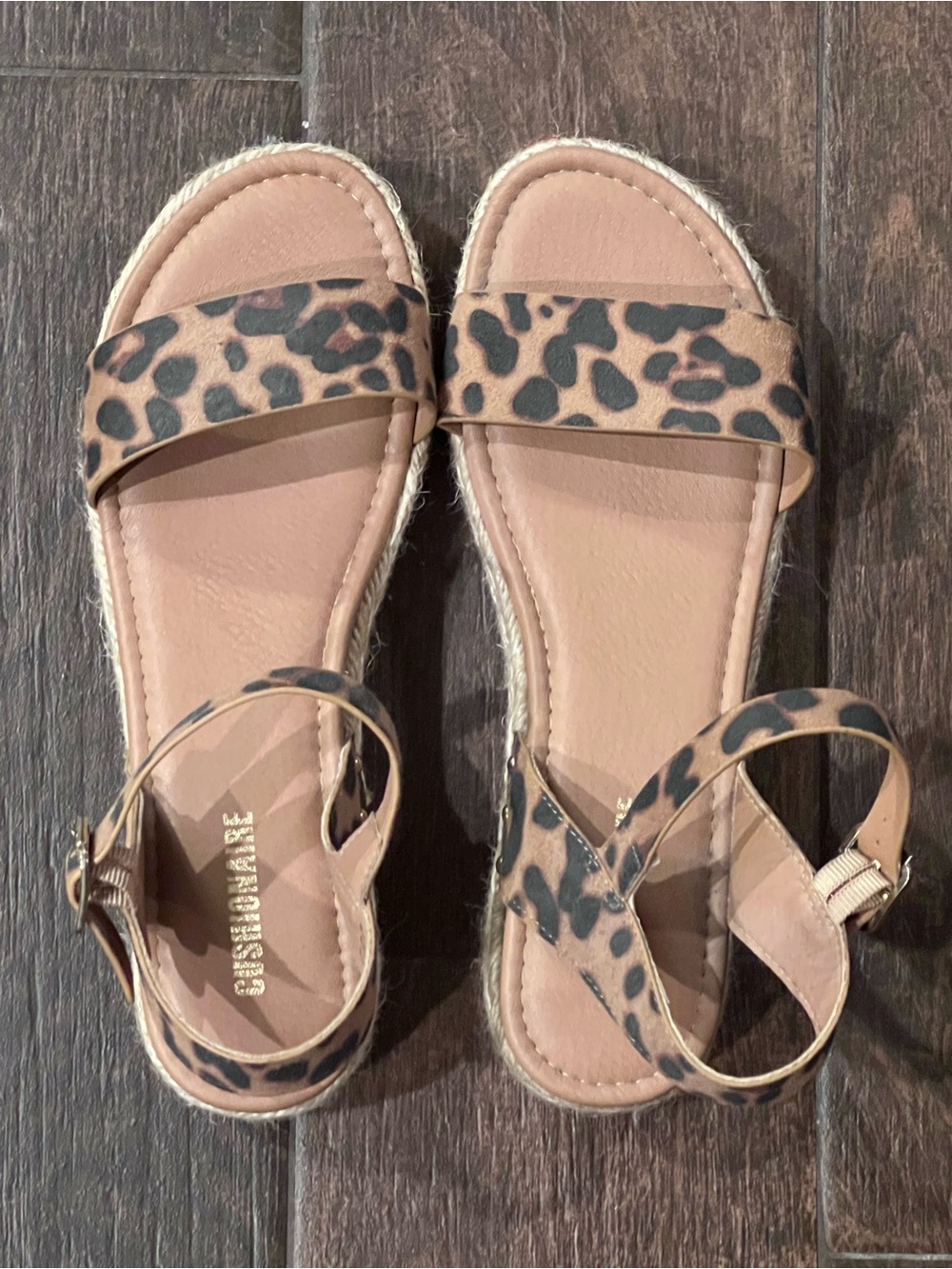 Platform Leopard Print Ankle Strap Sandals